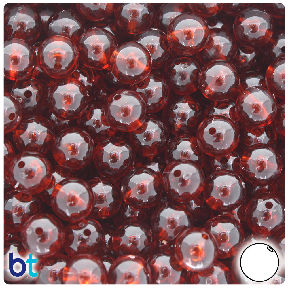Tortoise Transparent 10mm Round Plastic Beads (150pcs)