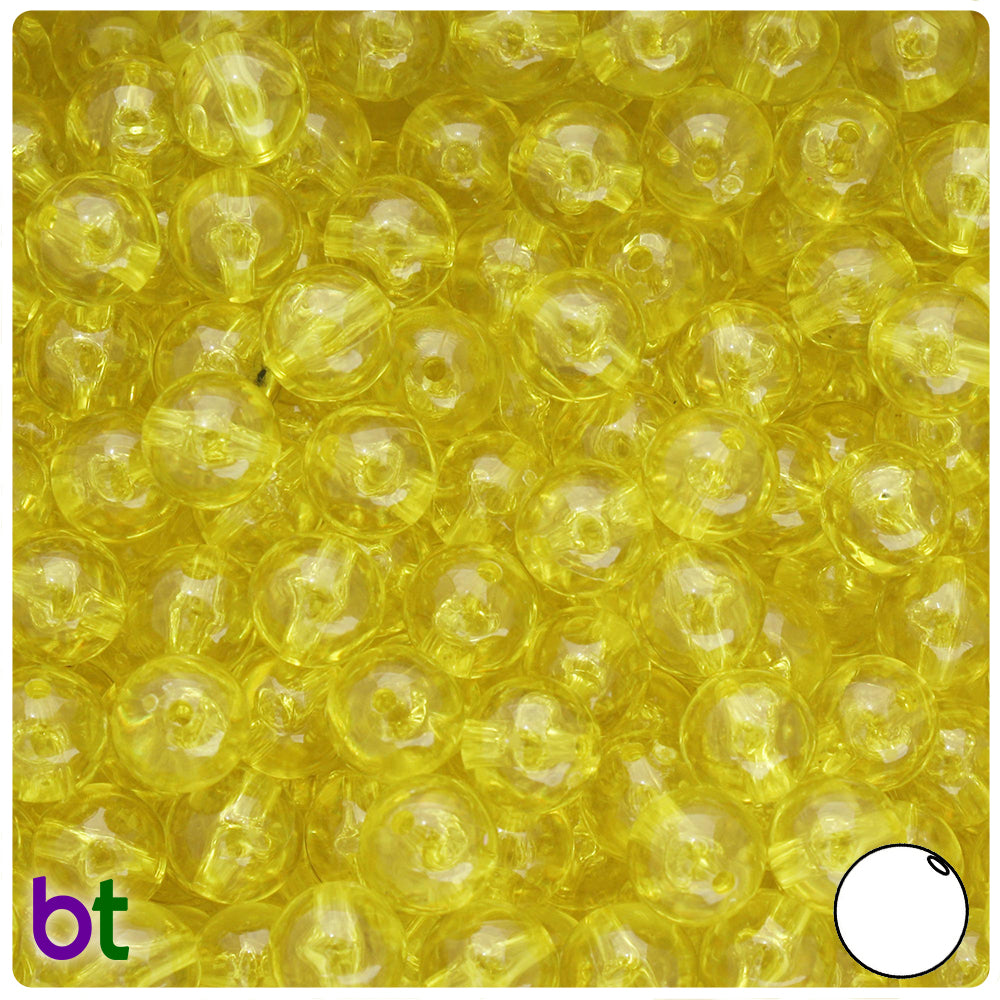 Wholesale Case 10mm Round Plastic Beads - Transparent