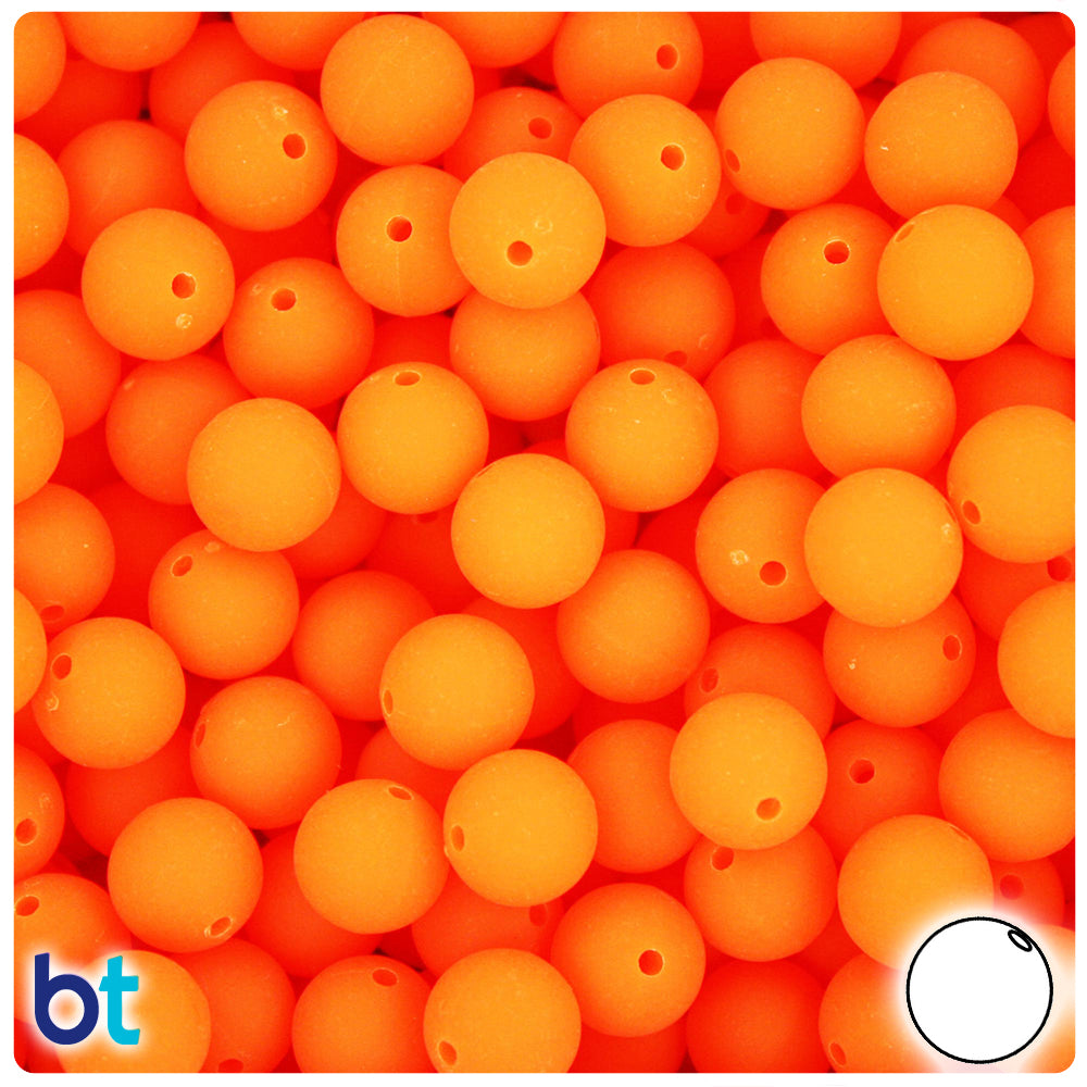 Tangelo Matte 10mm Round Plastic Beads (150pcs)
