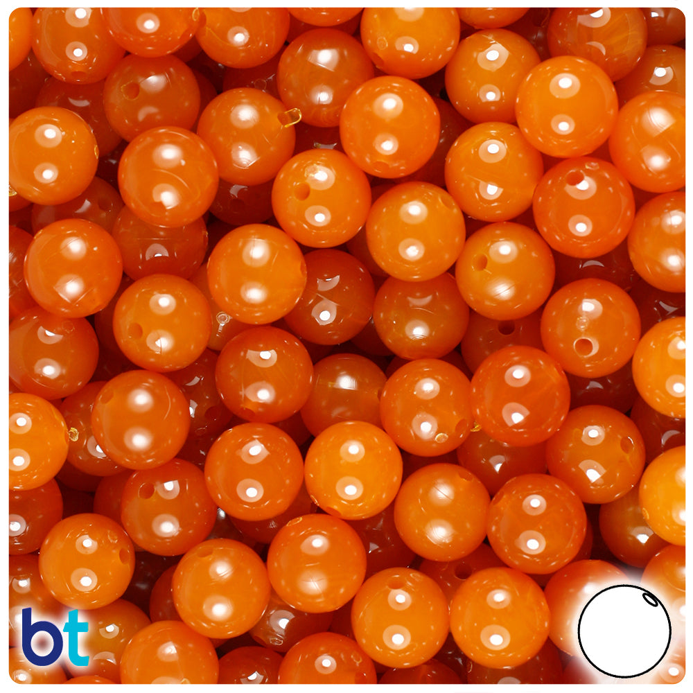 Tiger Coral Transparent 10mm Round Plastic Beads (150pcs)