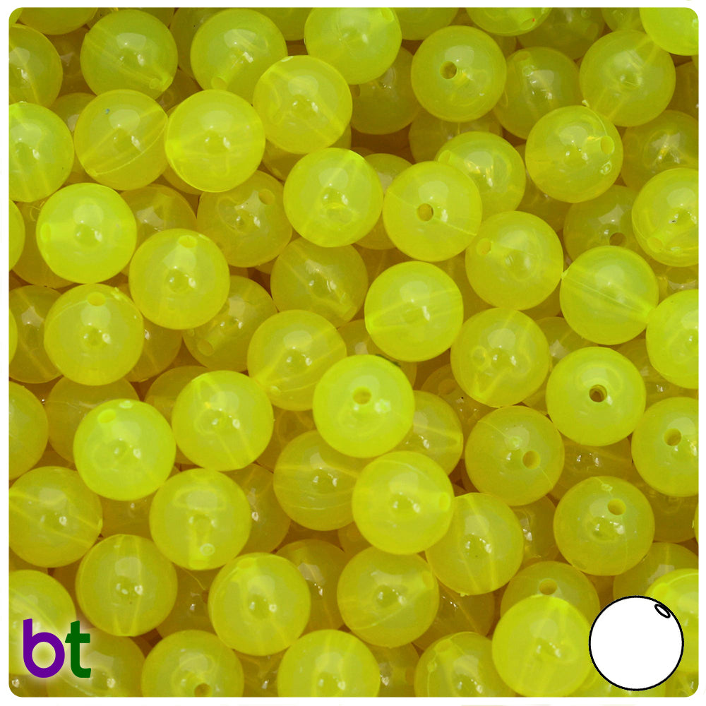 Wholesale Case 10mm Round Plastic Beads - Transparent