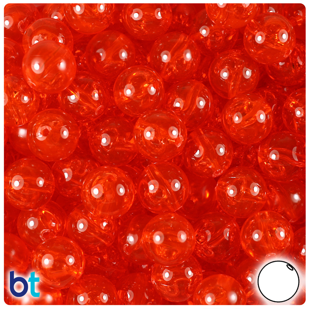 Hyacinth Transparent 12mm Round Plastic Beads (60pcs)