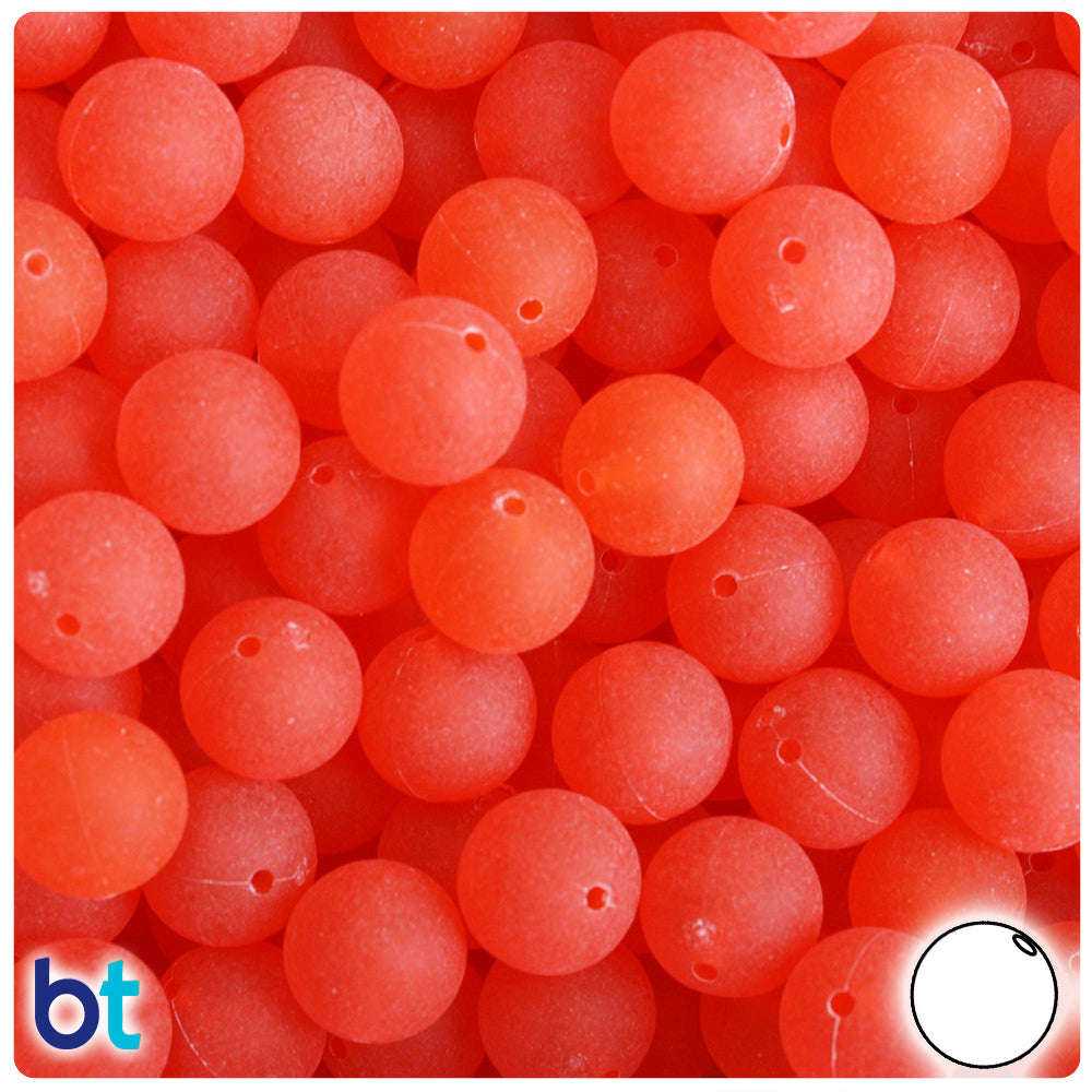 Hyacinth Frosted 12mm Round Plastic Beads (60pcs)