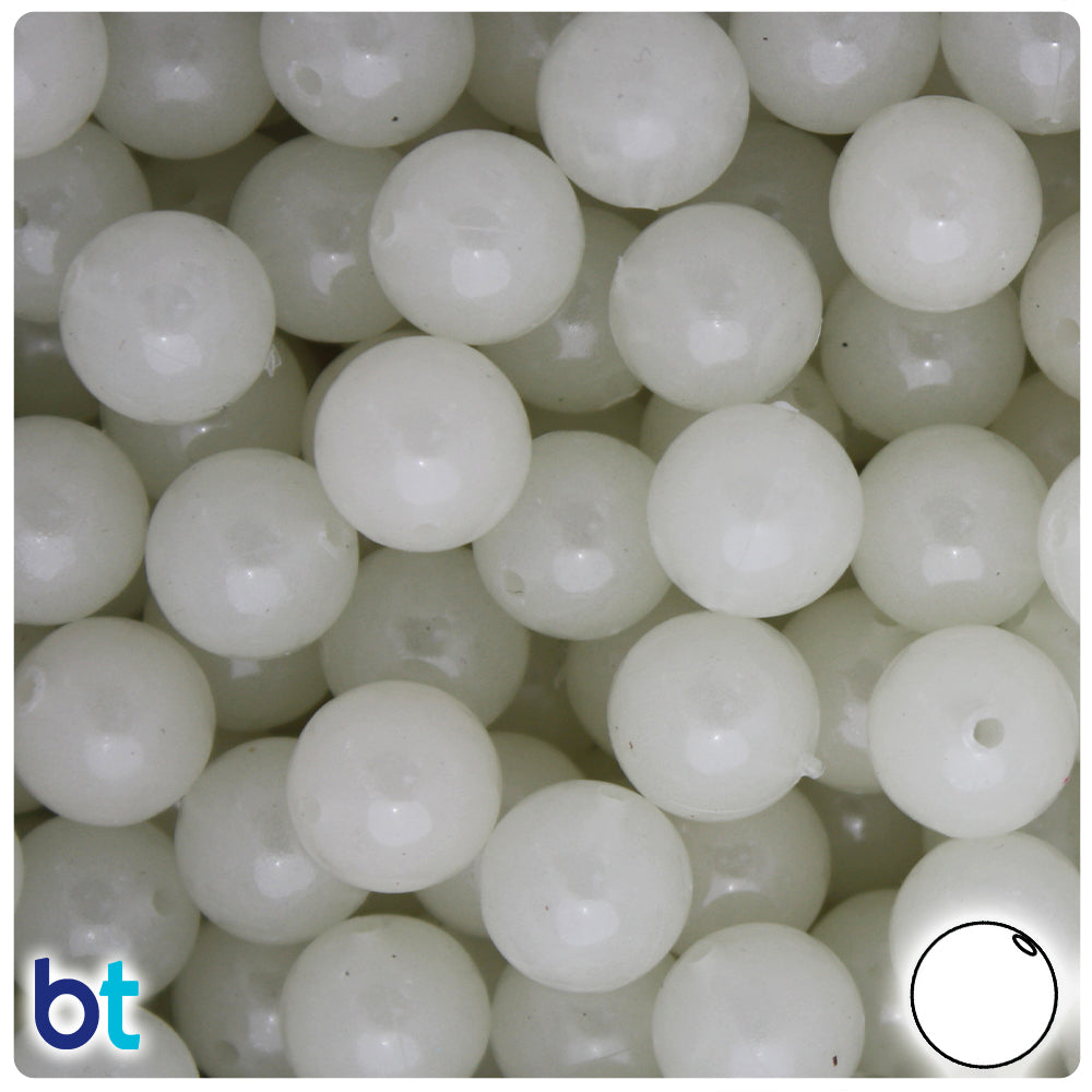 Night Glow-in-the-Dark 12mm Round Plastic Beads (60pcs)