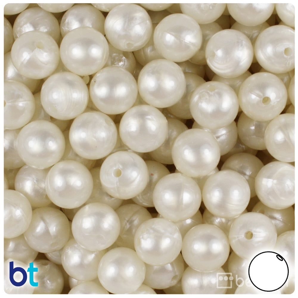 Bridal Pearl 12mm Round Plastic Beads (60pcs)