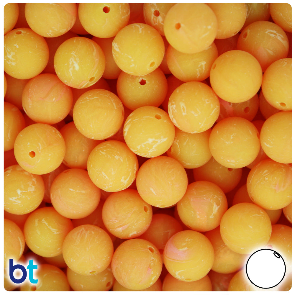 Golden Roe Matte 12mm Round Plastic Beads (60pcs)