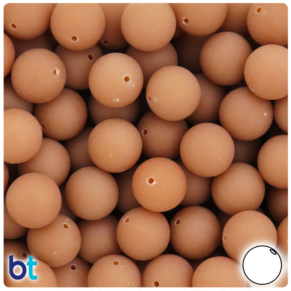 Bone Matte 14mm Round Plastic Beads (36pcs)