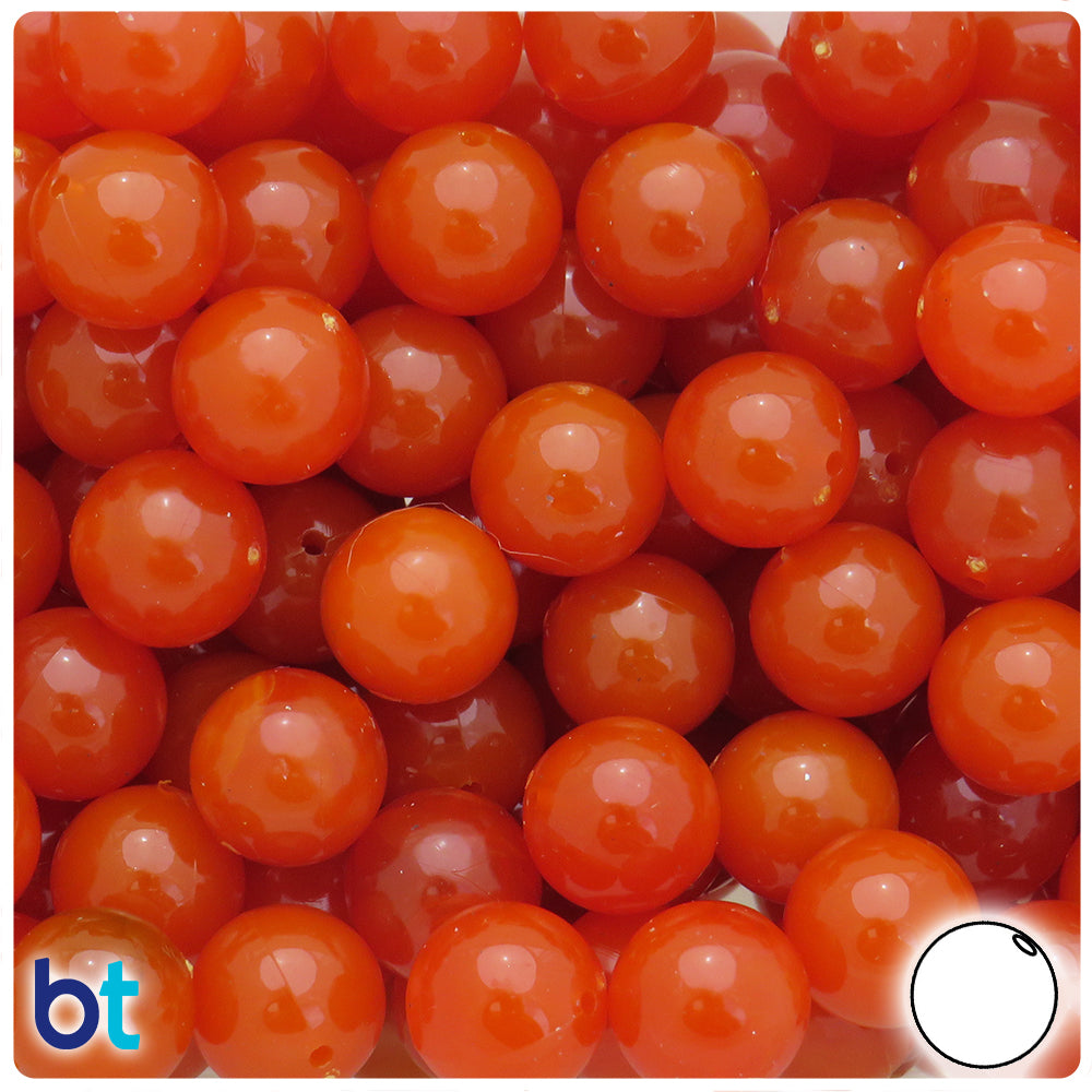 Tiger Coral Transparent 14mm Round Plastic Beads (36pcs)