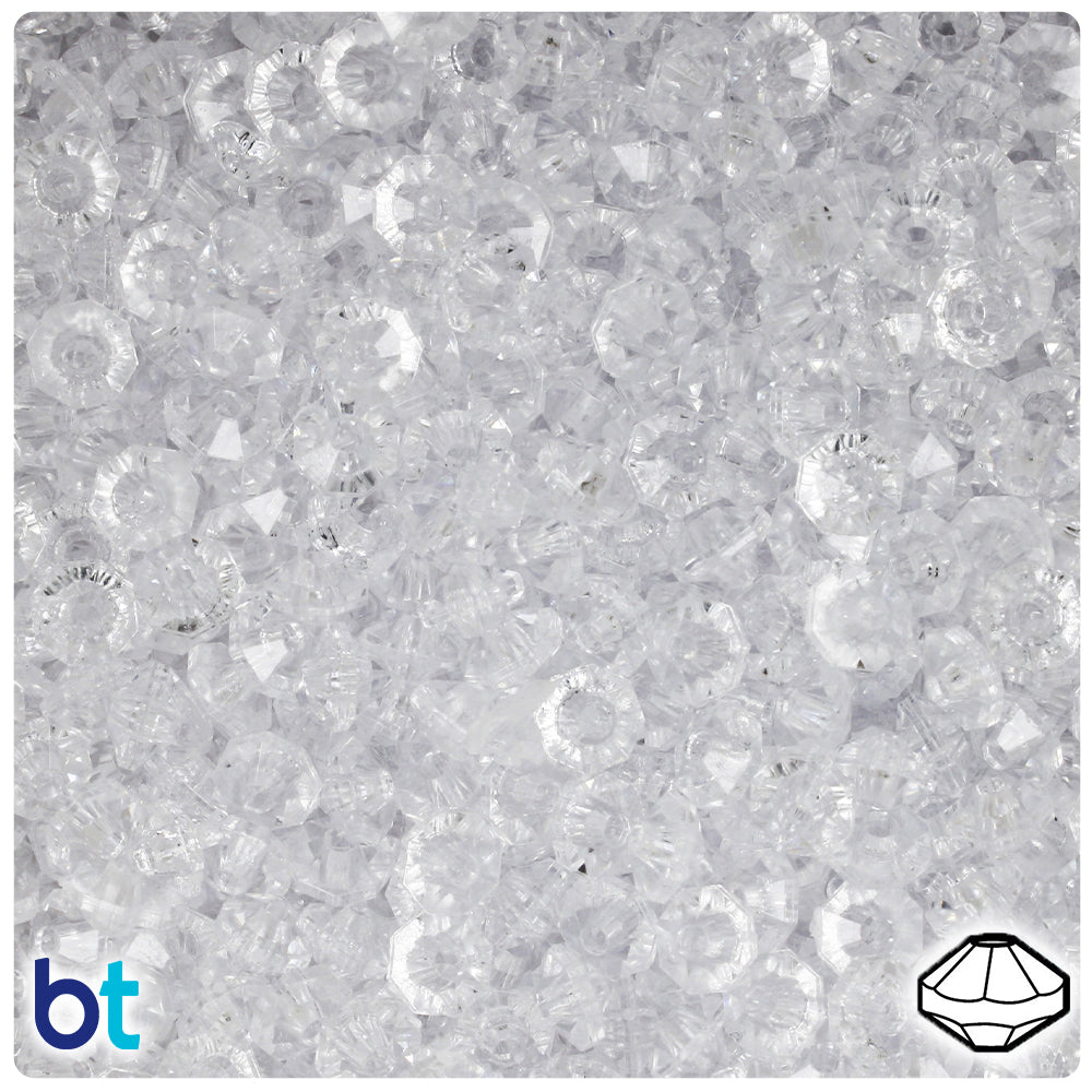 Crystal Transparent 6mm Faceted Rondelle Plastic Beads (1350pcs)