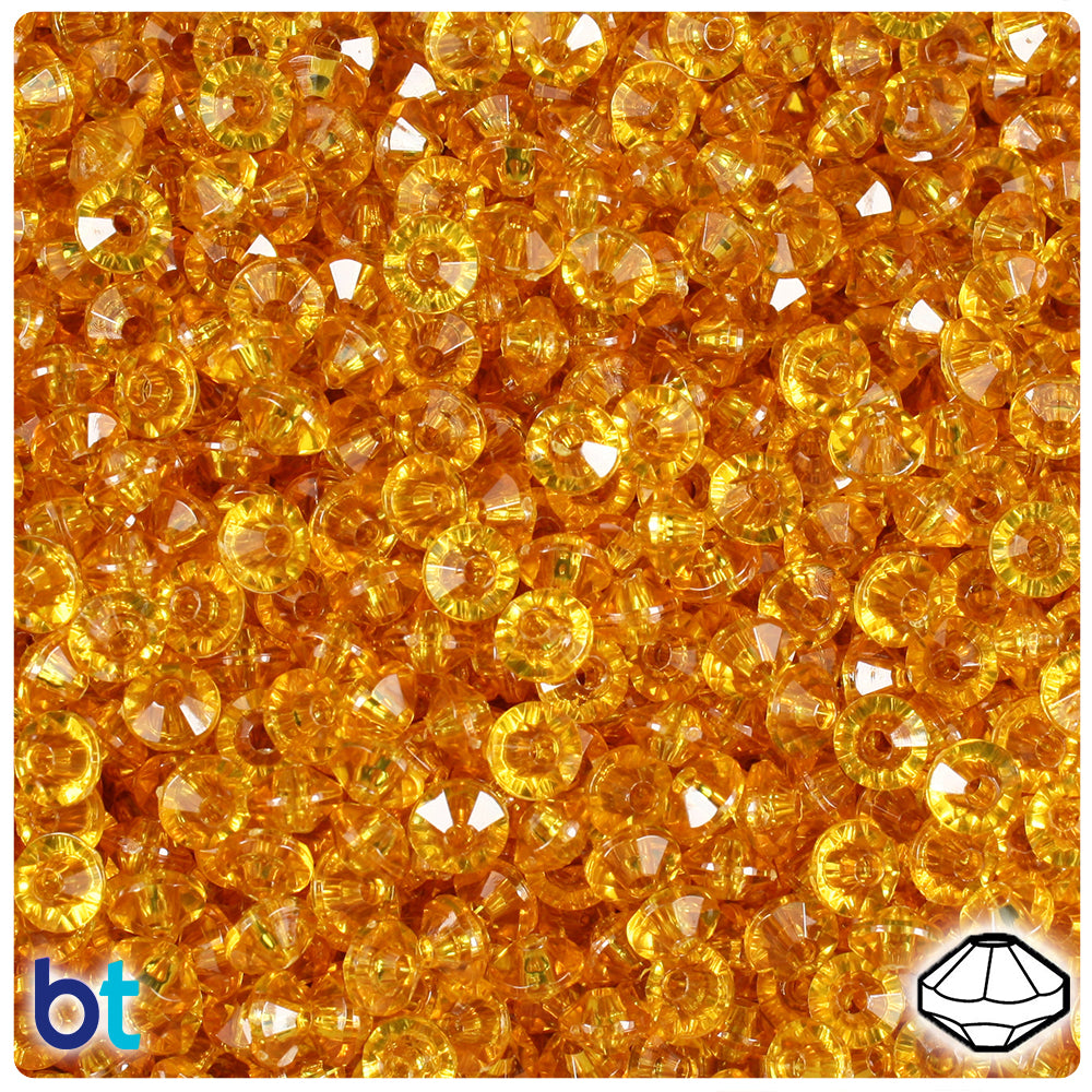 Topaz Transparent 6mm Faceted Rondelle Plastic Beads (1350pcs)