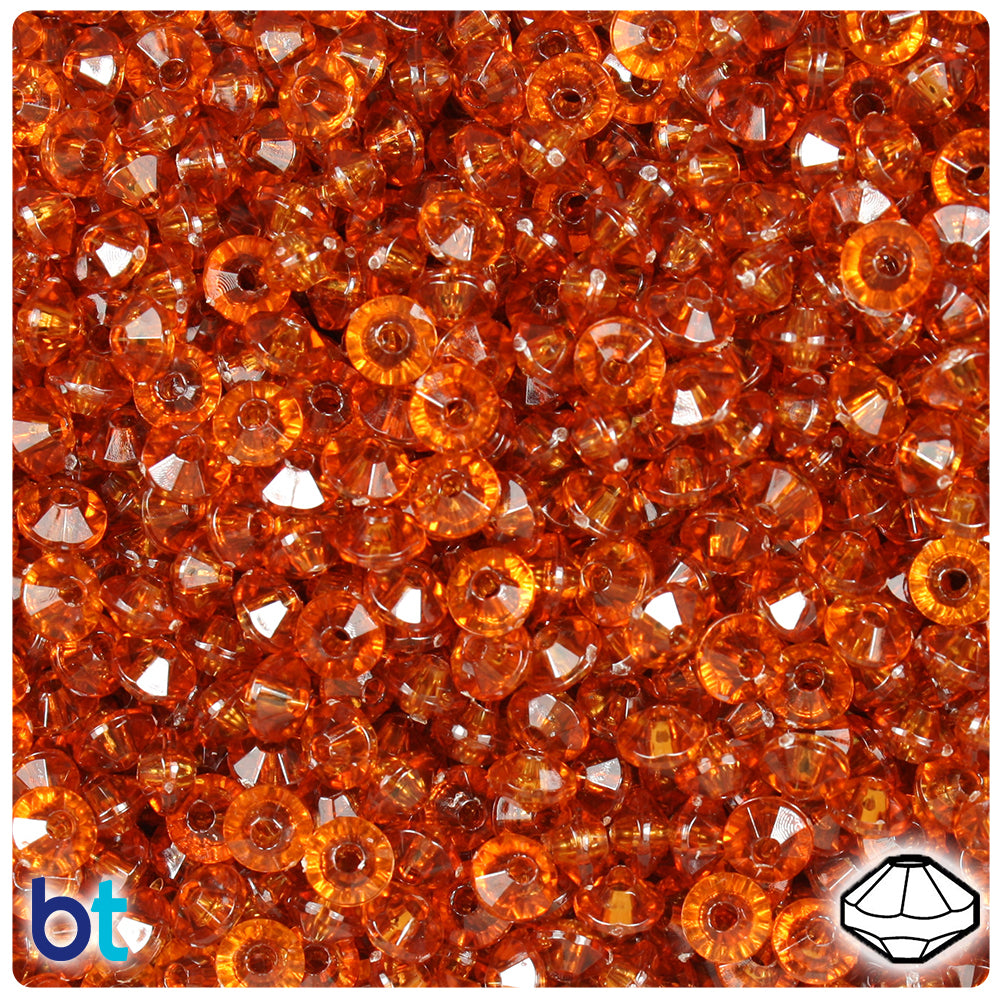 Tortoise Transparent 6mm Faceted Rondelle Plastic Beads (1350pcs)