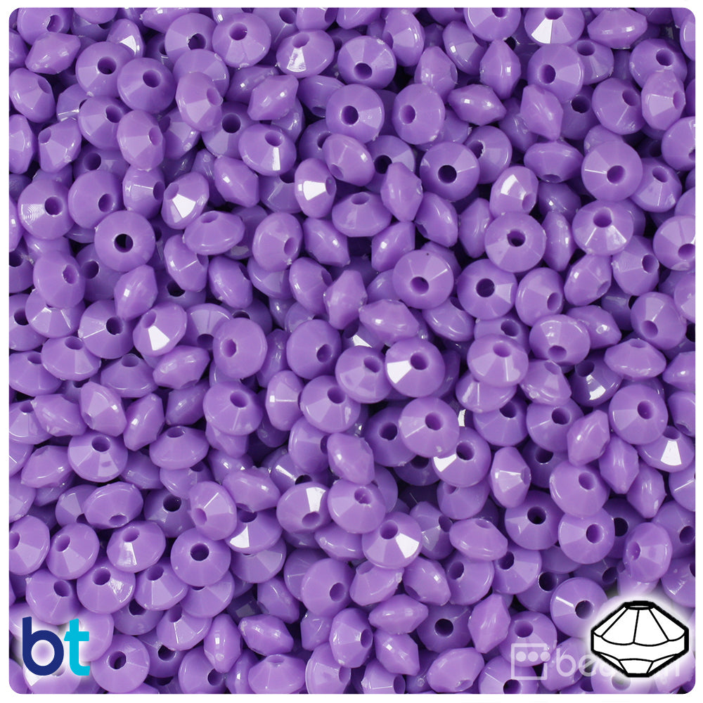 Lilac Opaque 6mm Faceted Rondelle Plastic Beads (1350pcs)