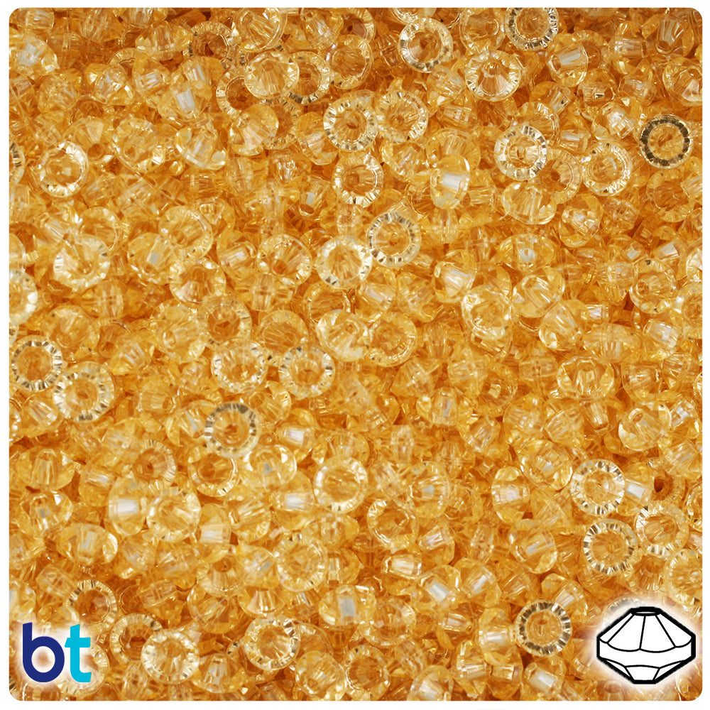 Dark Champagne Transparent 6mm Faceted Rondelle Plastic Beads (1350pcs)