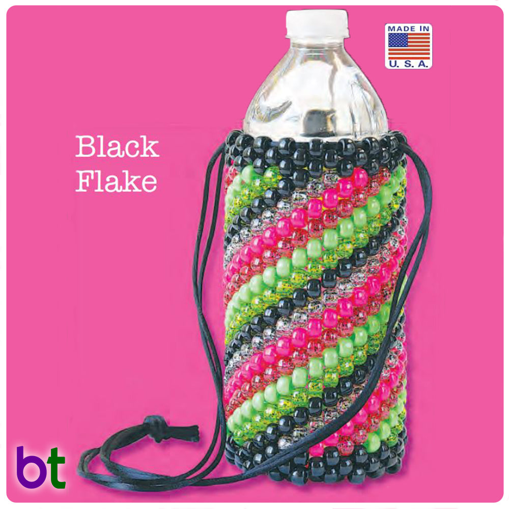 Black Flake Colors Beaded Bottle Holder Kit