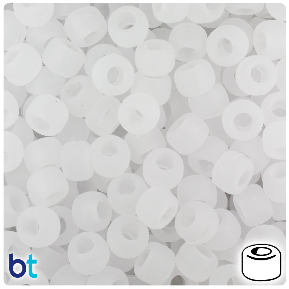 Ice Frosted 9mm Barrel Pony Beads (500pcs)