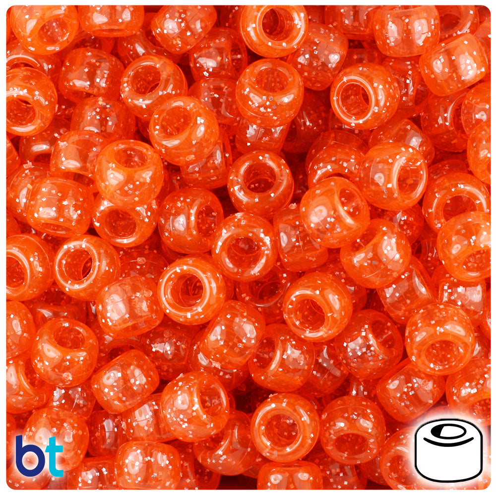 Hyacinth Sparkle 9mm Barrel Pony Beads (500pcs)