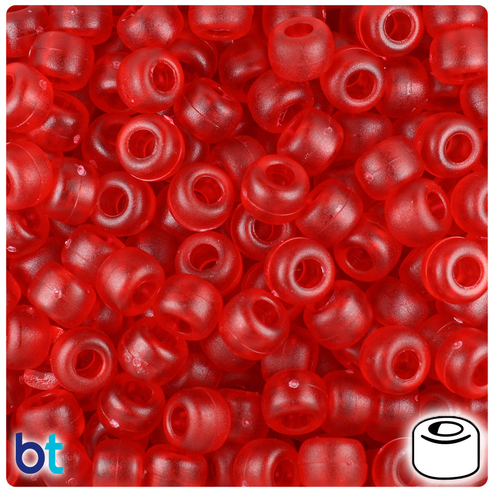 Wholesale Case 9mm Barrel Pony Beads - Frosted