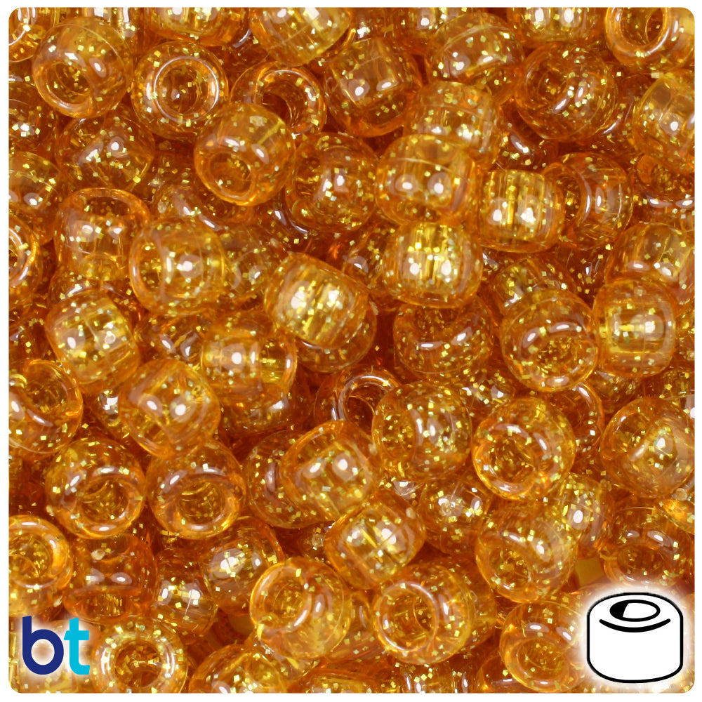 Topaz Sparkle 9mm Barrel Pony Beads (500pcs)