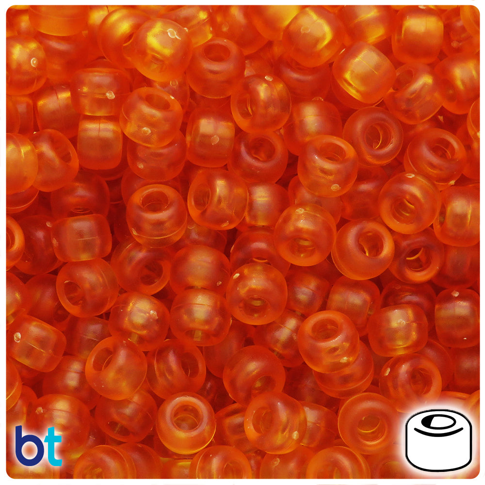 Topaz Frosted 9mm Barrel Pony Beads (500pcs)