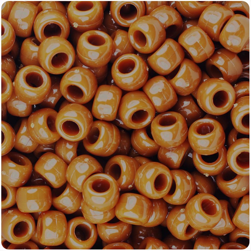 Tiger Eye Opaque 9mm Barrel Pony Beads (100pcs)