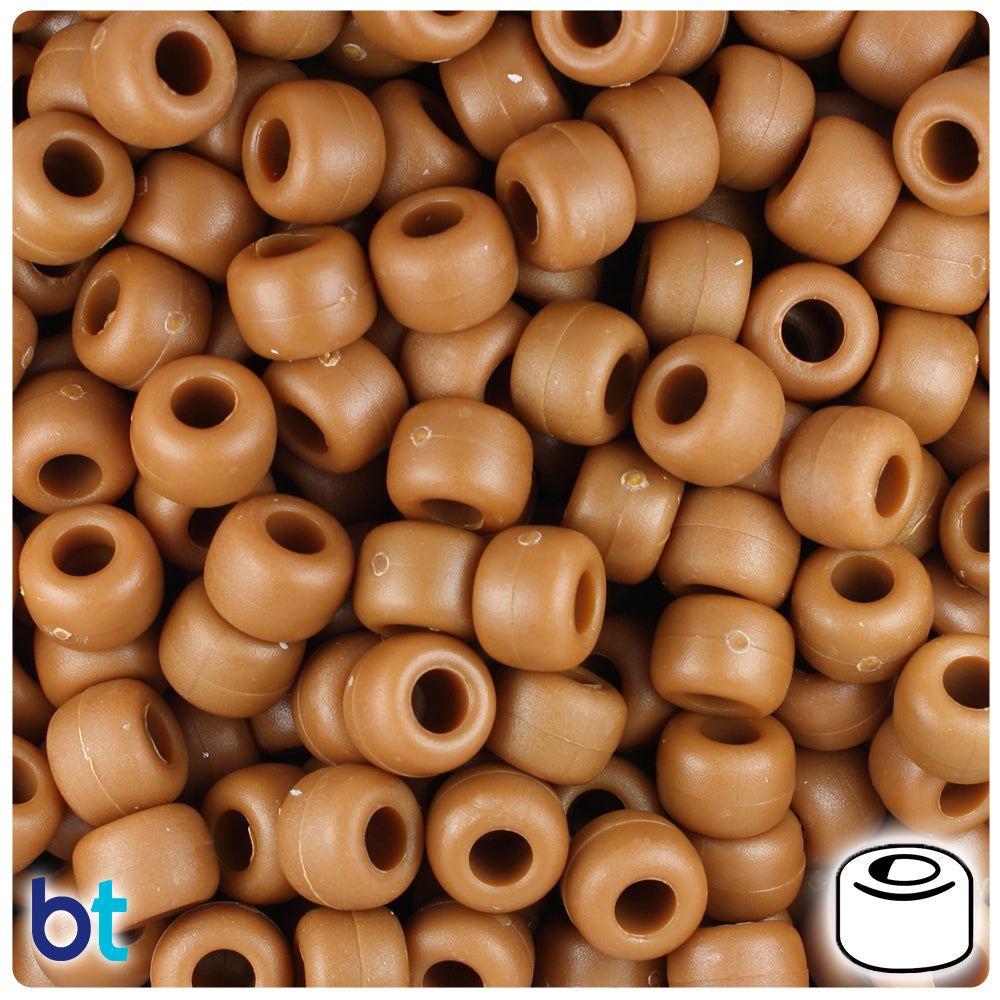 Tiger Eye Matte 9mm Barrel Pony Beads (500pcs)