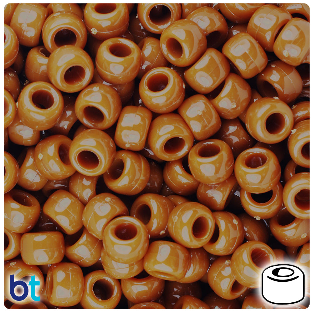 Tiger Eye Opaque 9mm Barrel Pony Beads (500pcs)