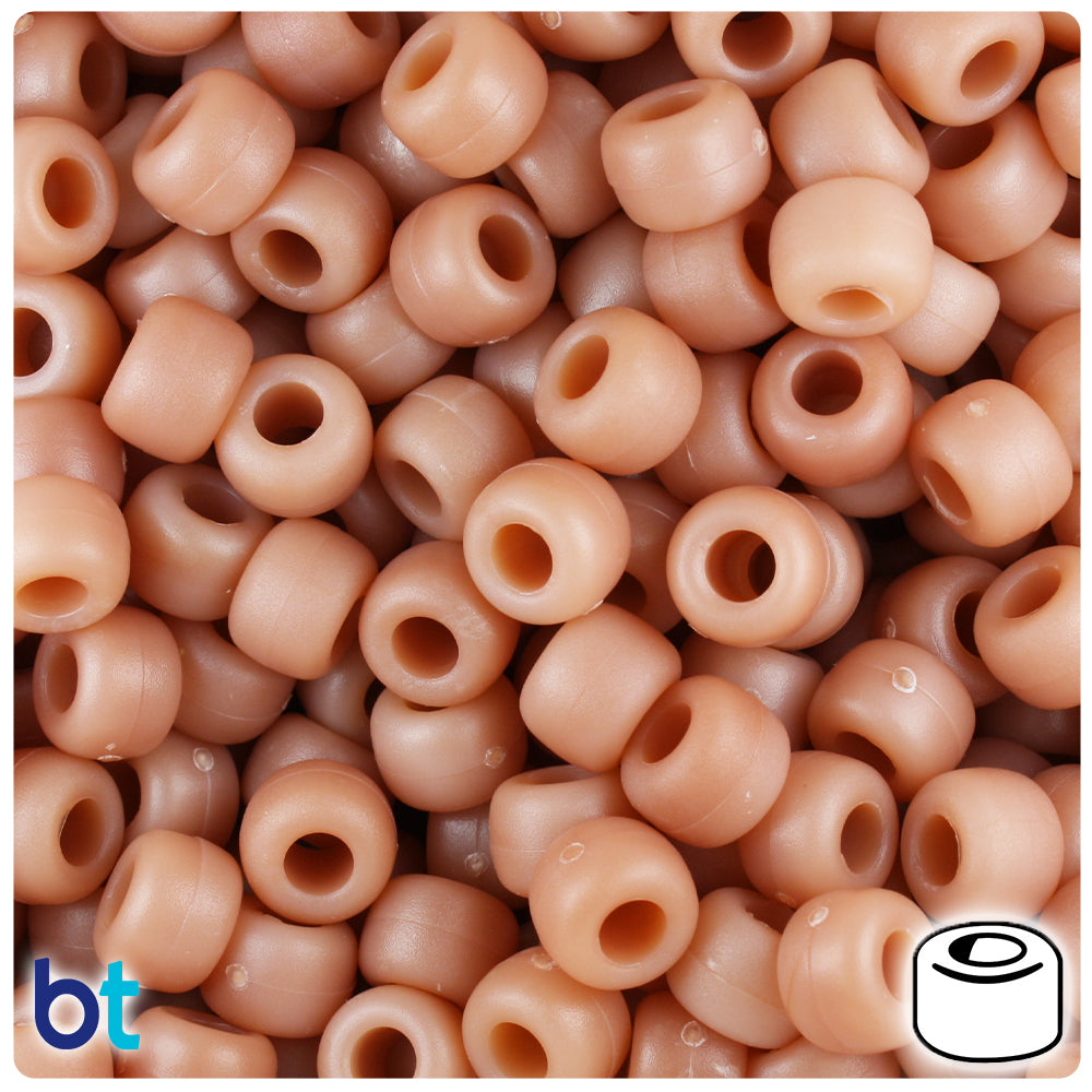 Bone Matte 9mm Barrel Pony Beads (500pcs)