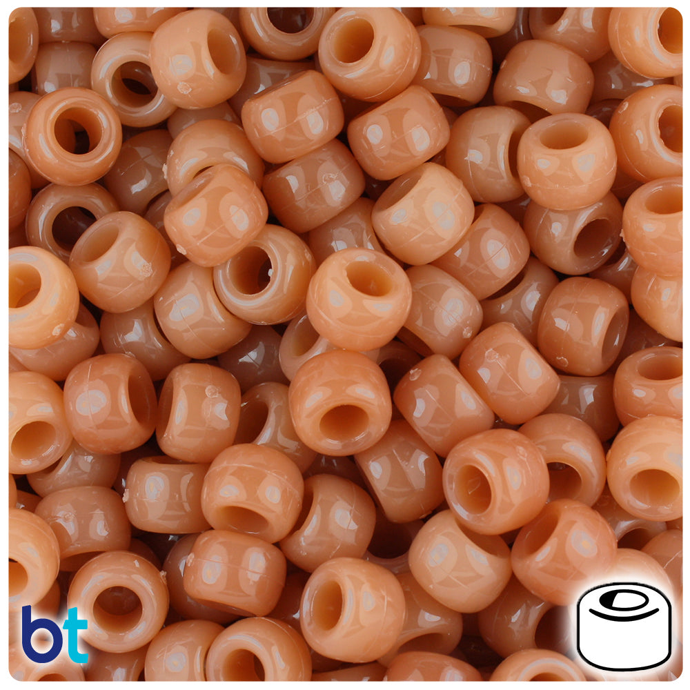 Bone Marbled 9mm Barrel Pony Beads (500pcs)