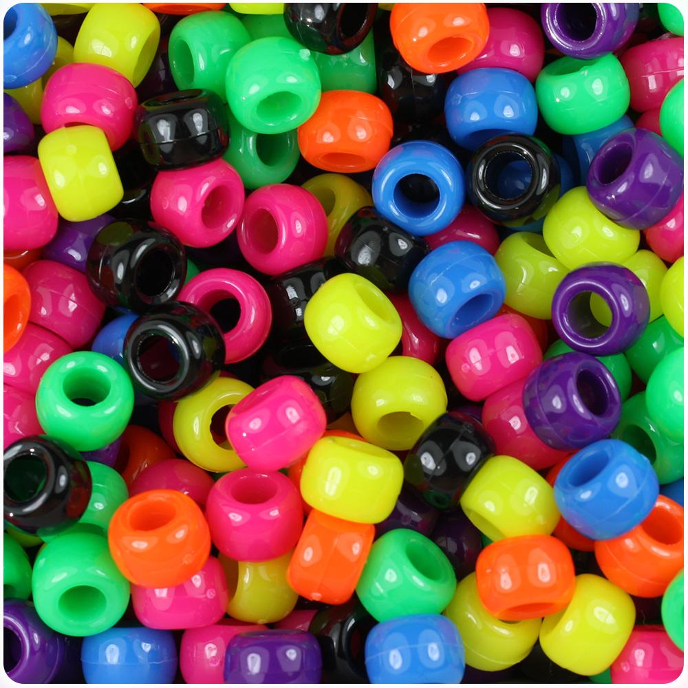 Hot Kandi Multi 9mm Barrel Pony Beads (100pcs)