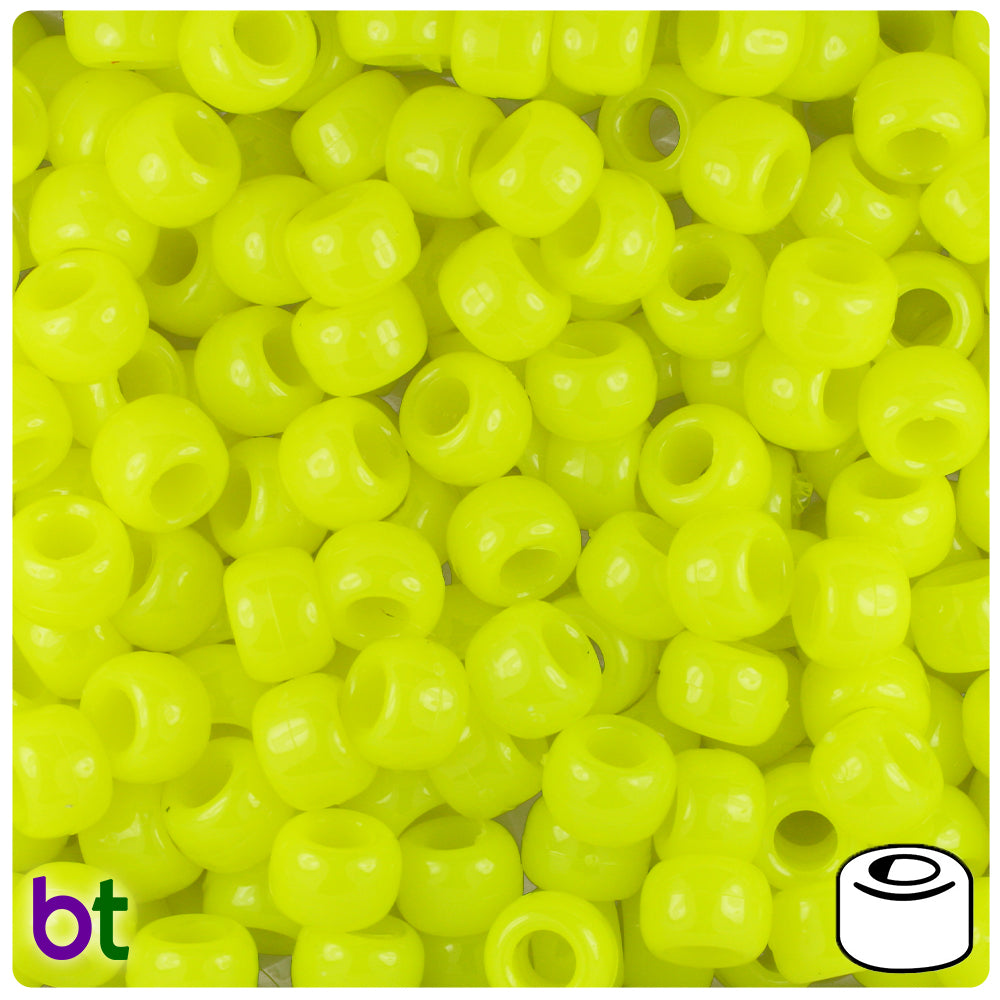 Wholesale Case 9mm Barrel Pony Beads - Neon Bright