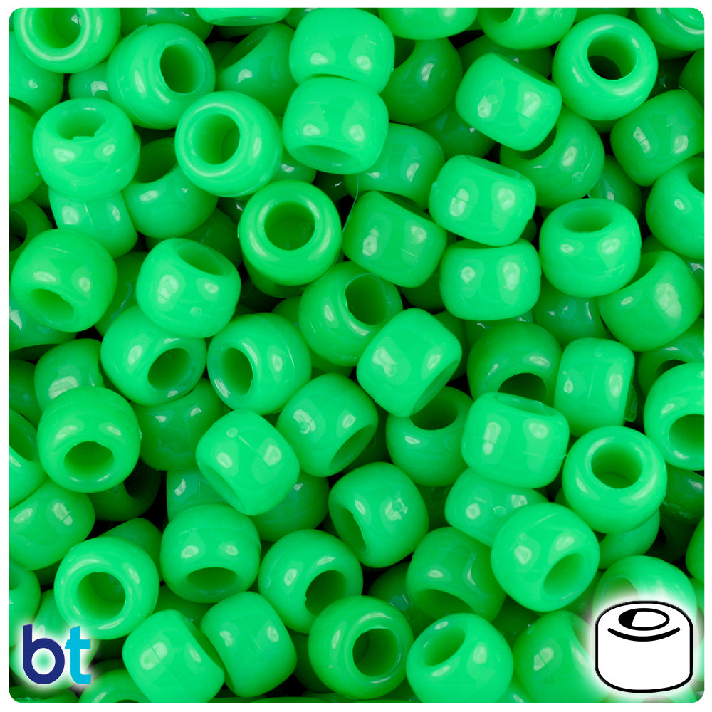 Grasshopper Neon Bright 9mm Barrel Pony Beads (500pcs)