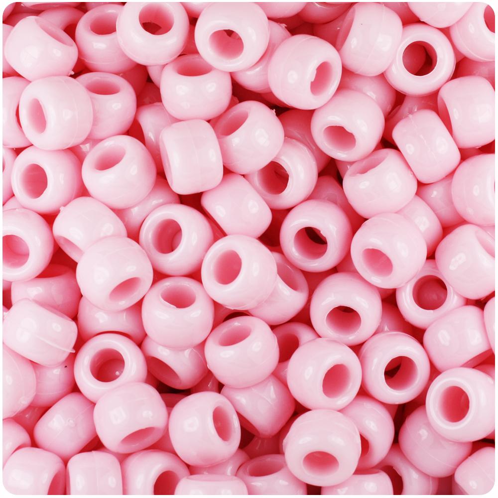 Dusty Rose Opaque 9mm Barrel Pony Beads (100pcs)