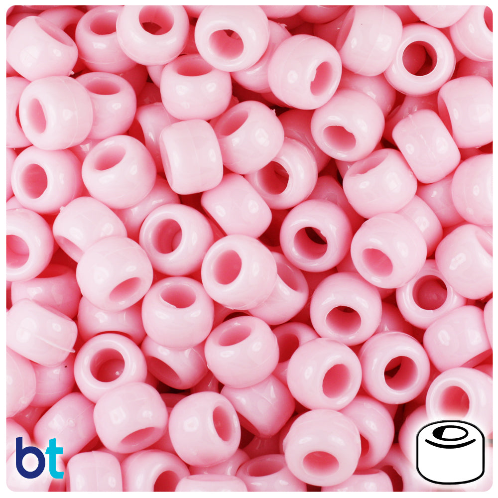 Dusty Rose Opaque 9mm Barrel Pony Beads (500pcs)