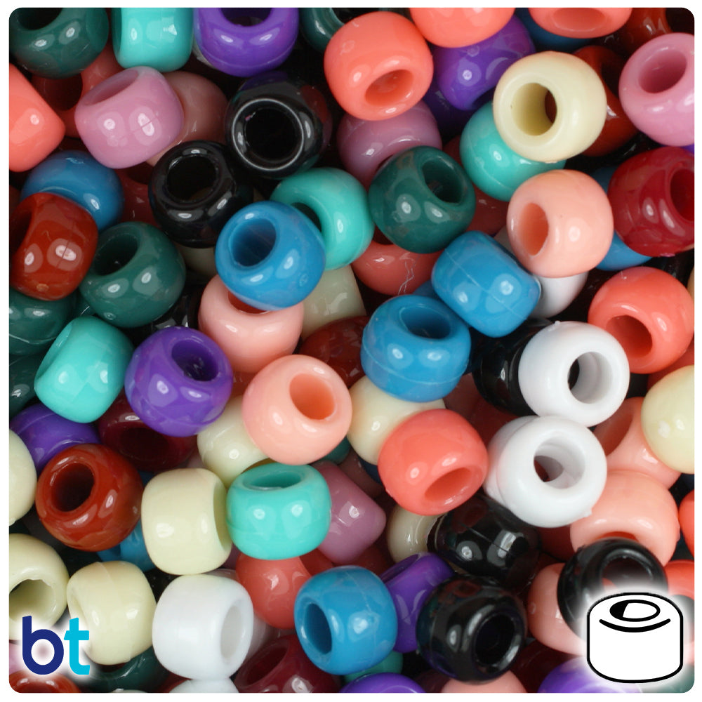 Southwest Mix Opaque 9mm Barrel Pony Beads (500pcs)