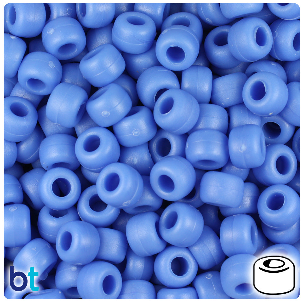 Periwinkle Matte 9mm Barrel Pony Beads (500pcs)