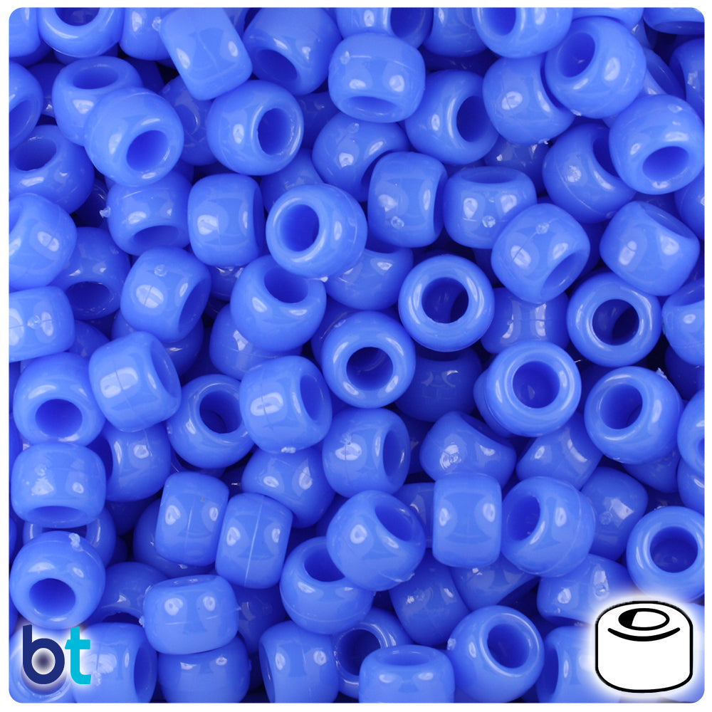 Periwinkle Opaque 9mm Barrel Pony Beads (500pcs)