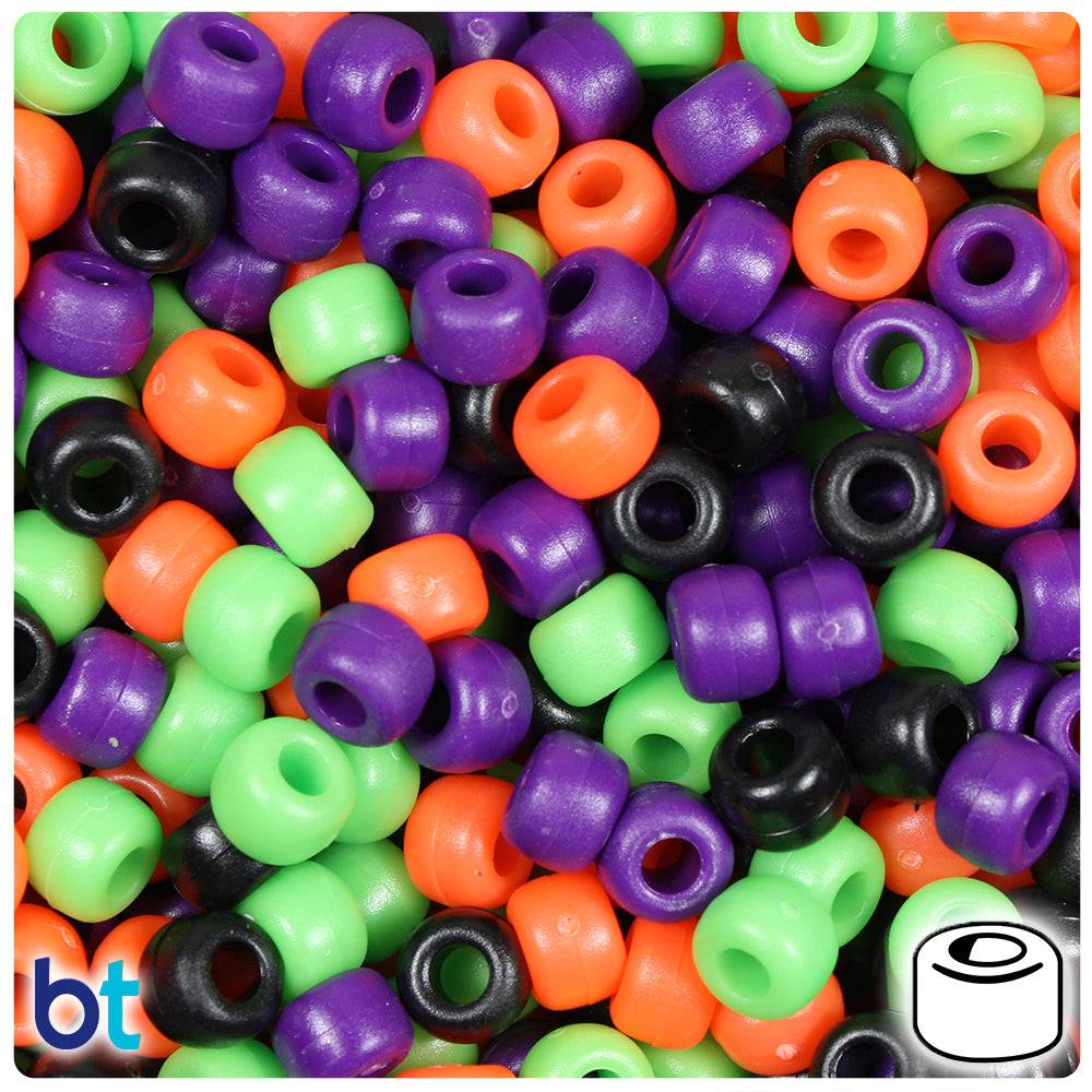 Halloween Mix Matte 9mm Barrel Pony Beads (500pcs)