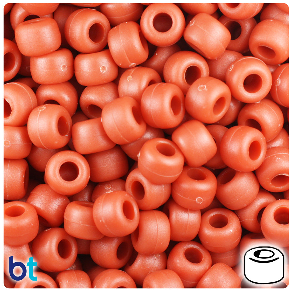 Cinnabar Matte 9mm Barrel Pony Beads (500pcs)