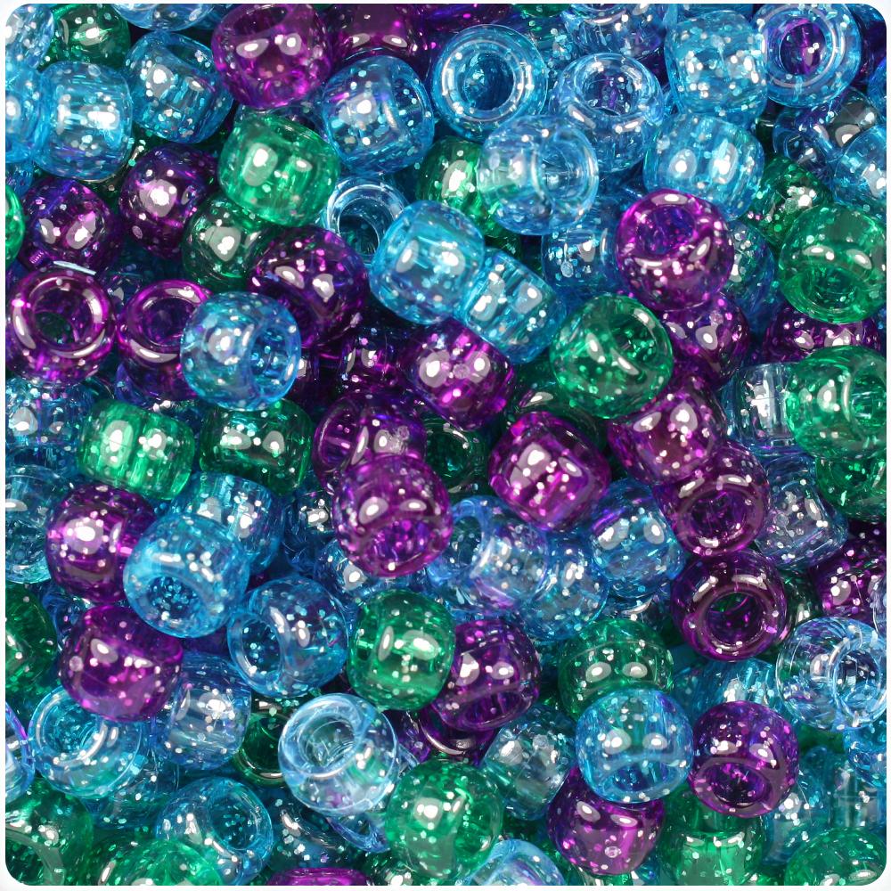 Cool Mix Sparkle 9mm Barrel Pony Beads (100pcs)