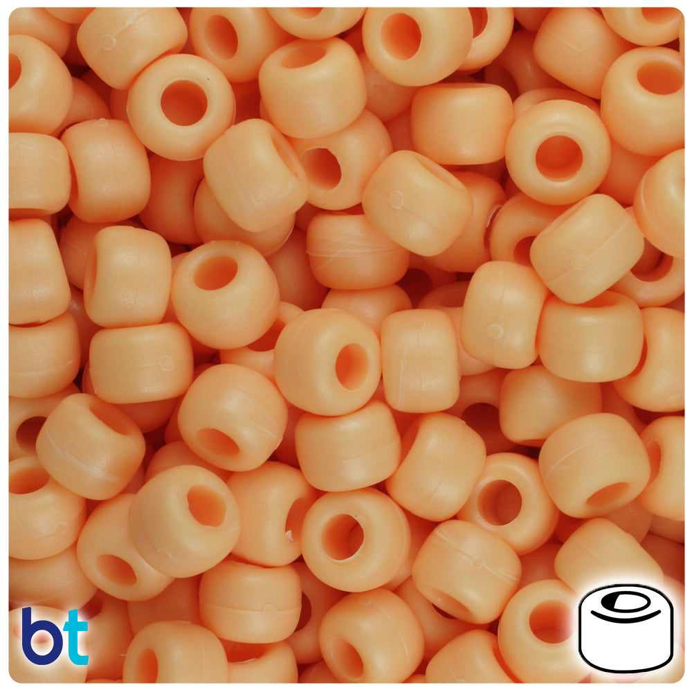 Sand Matte 9mm Barrel Pony Beads (500pcs)