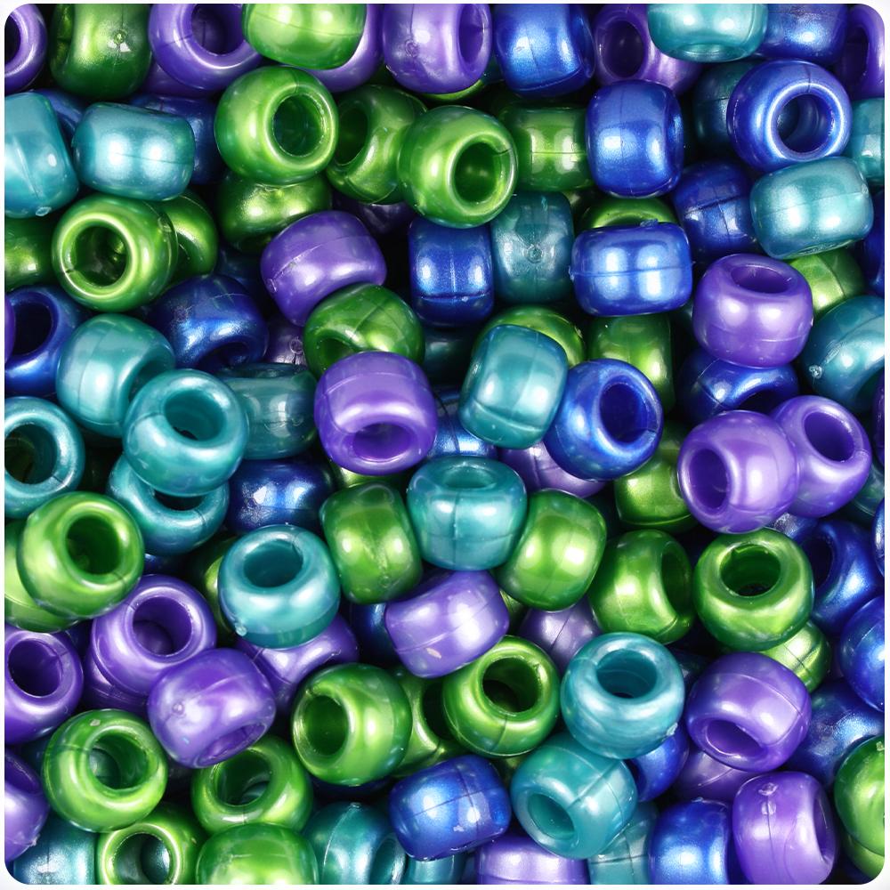 Cool Mix Pearl 9mm Barrel Pony Beads (100pcs)