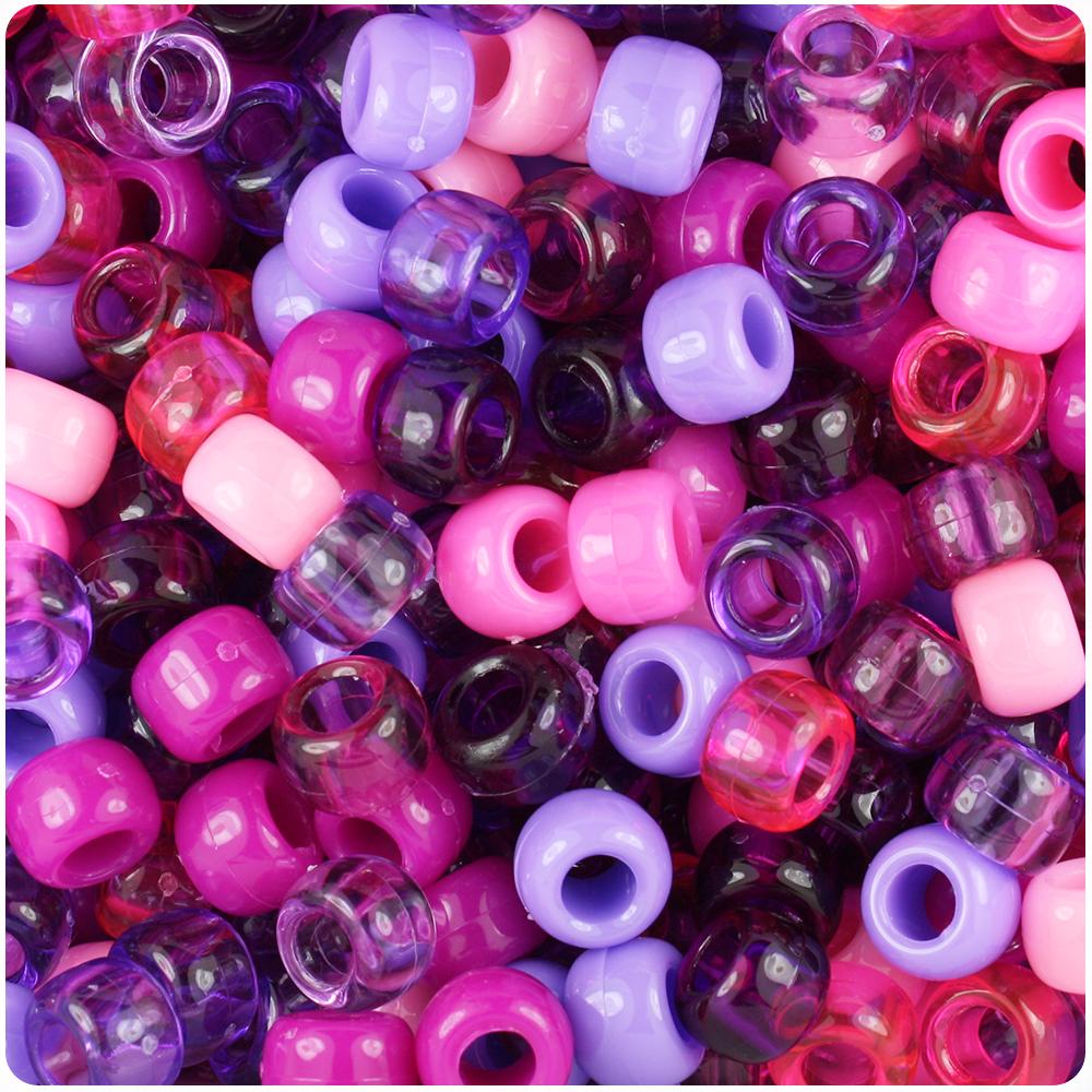 Berry Multi 9mm Barrel Pony Beads (100pcs)