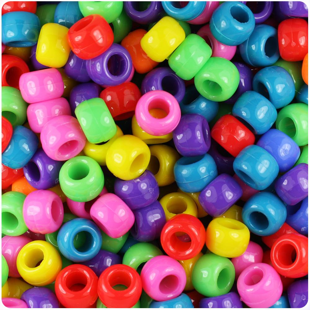 Circus Mix Opaque 9mm Barrel Pony Beads (100pcs)