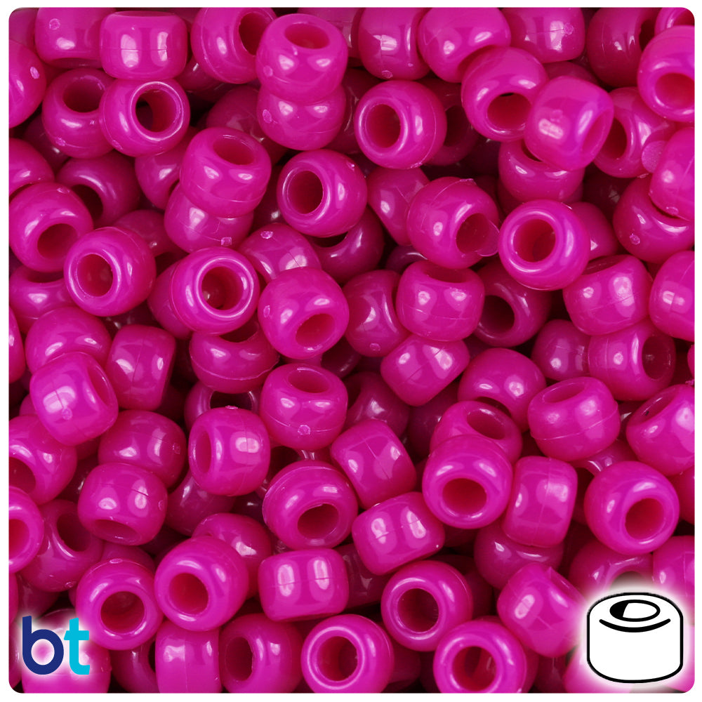 Mulberry Opaque 9mm Barrel Pony Beads (500pcs)