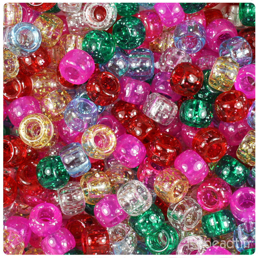 Wholesale Case 9mm Barrel Pony Beads - Sparkle