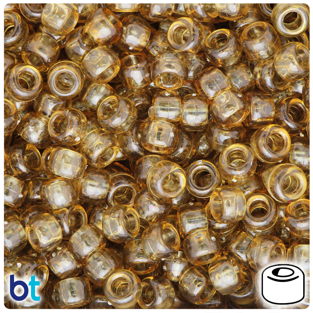 Smoke Topaz Transparent 9mm Barrel Pony Beads (500pcs)