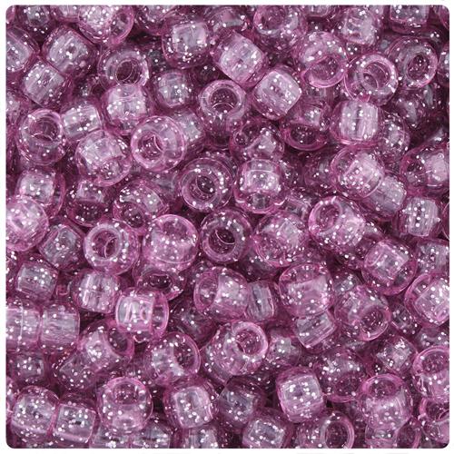 Vintage Rose Sparkle 9mm Barrel Pony Beads (100pcs)