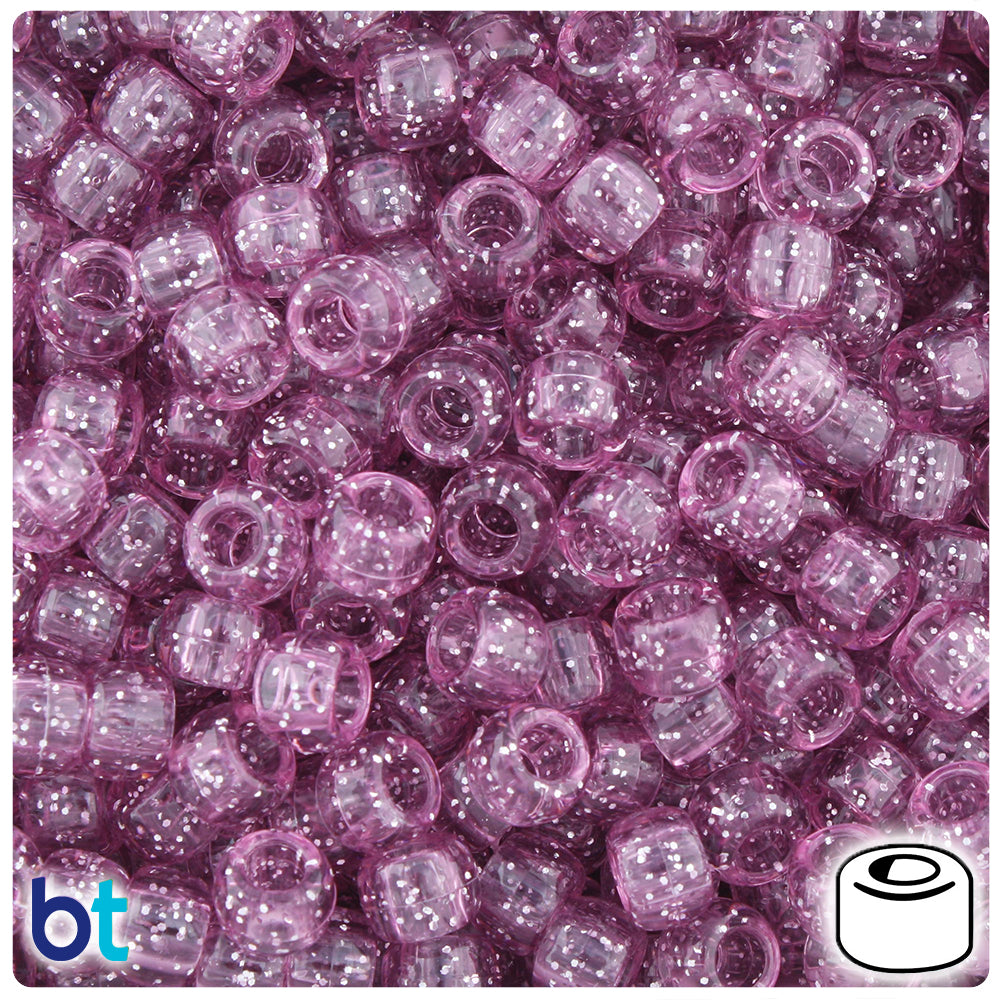 Vintage Rose Sparkle 9mm Barrel Pony Beads (500pcs)