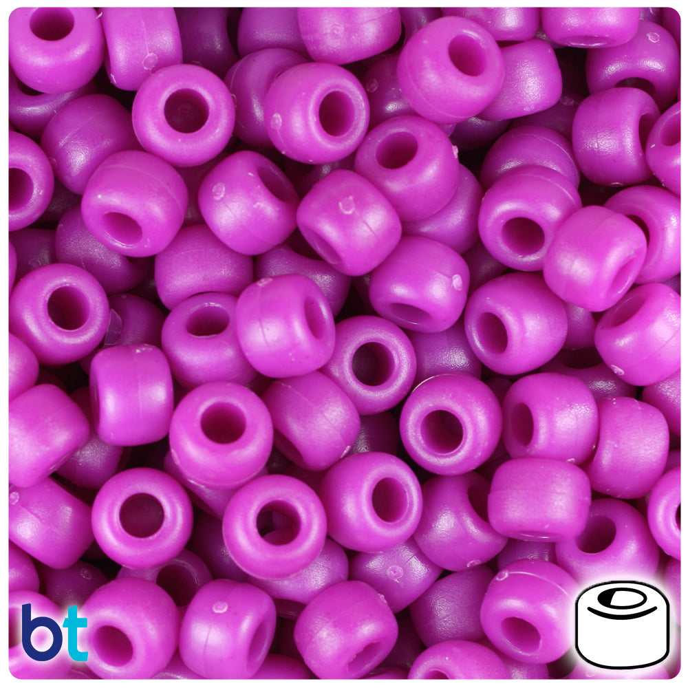 Boysenberry Matte 9mm Barrel Pony Beads (500pcs)