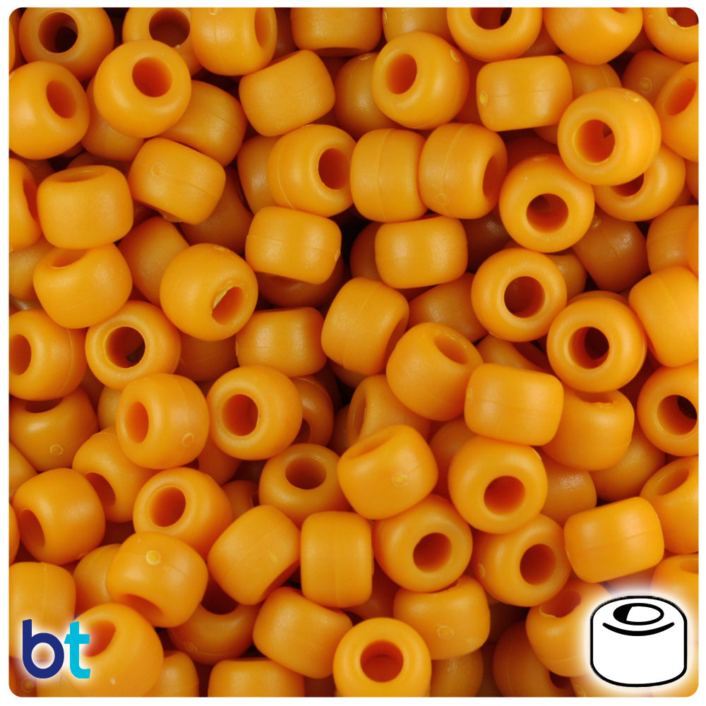 Butternut Matte 9mm Barrel Pony Beads (500pcs)